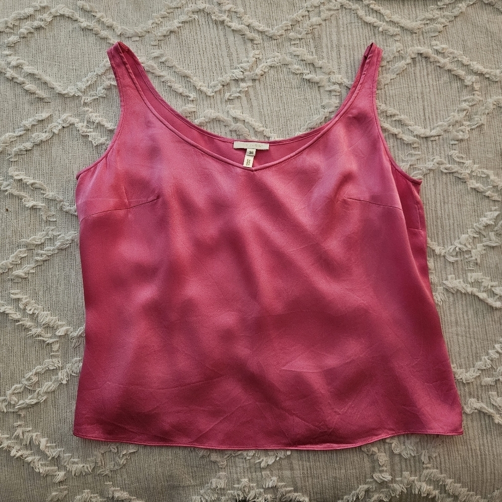 Escada 100% Silk Hot Pink Tank Top Size 38
